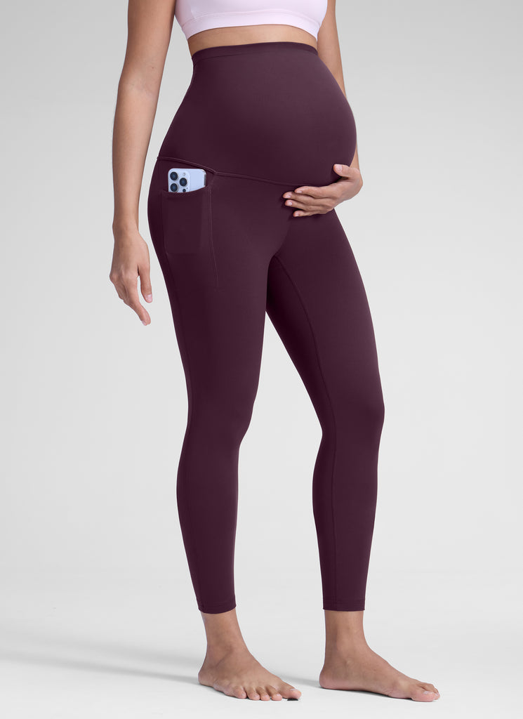 CRZ YOGA Women's Yoga High Rise Butterluxe Maternity Legging 25" Deep Purple