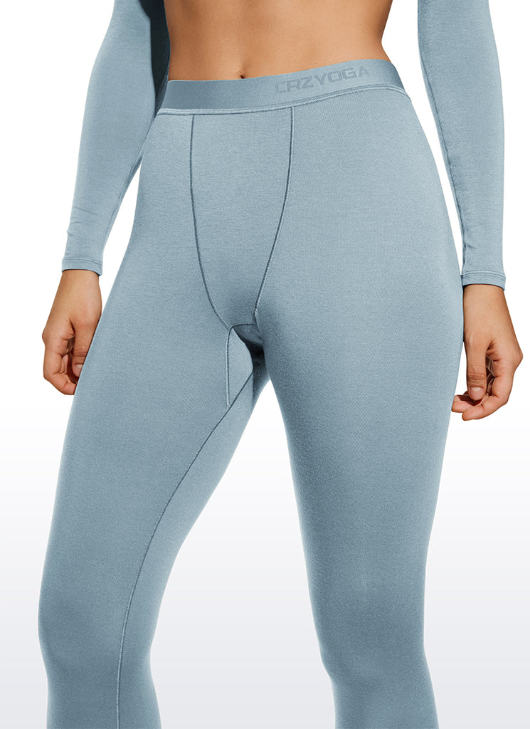 CRZ YOGA Women's Thermal Soft Base Layer Top Bottom Underwear Sets Velvet Dust