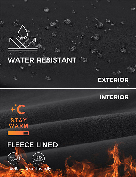 CRZ YOGA Womens Water Resistant Fleece Lined Soft Pockets Leggings 26.5" Melanite