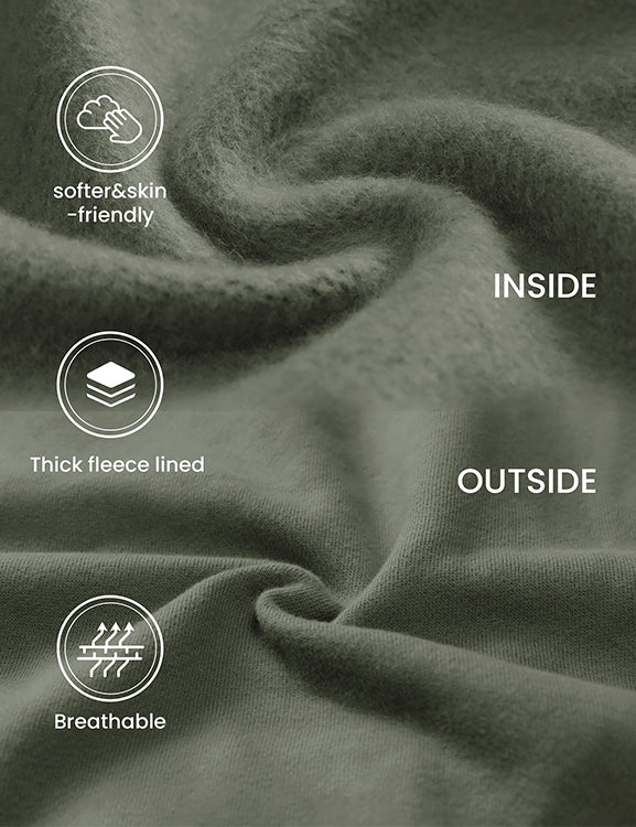 CRZ YOGA Womens Cotton Fleece Lined Straight Leg Lounge Sweatpants30'' Light Army Green