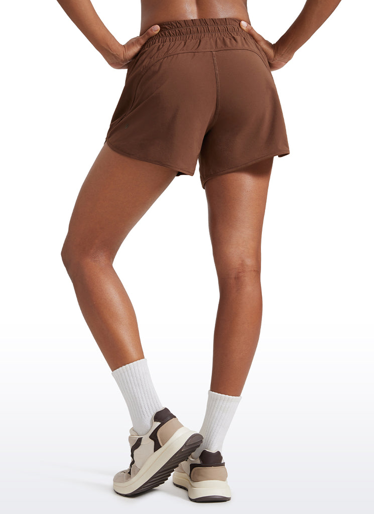 CRZ YOGA Women's Running Mid Rise Feathery-Fit Mesh Liner Shorts 5'' Plum Magenta