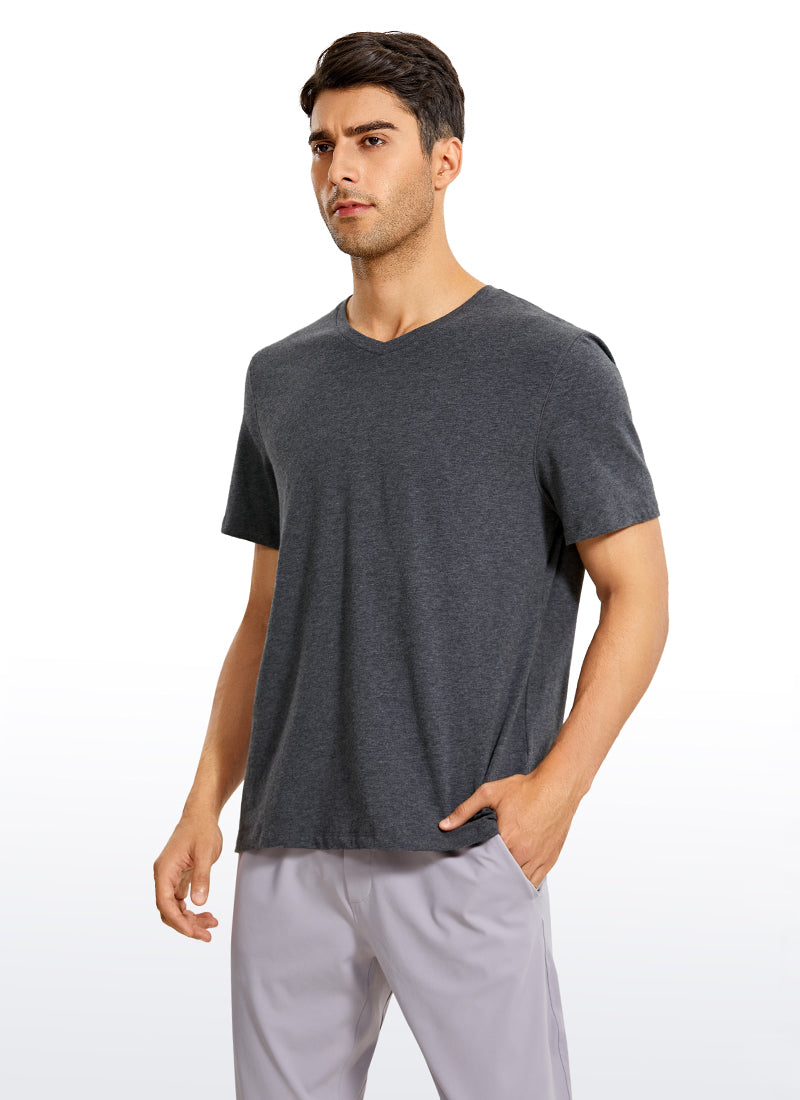 Pima Cotton Short Sleeve V Neck