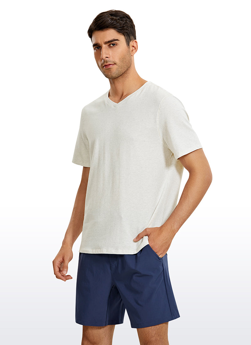 Pima Cotton Short Sleeve V Neck