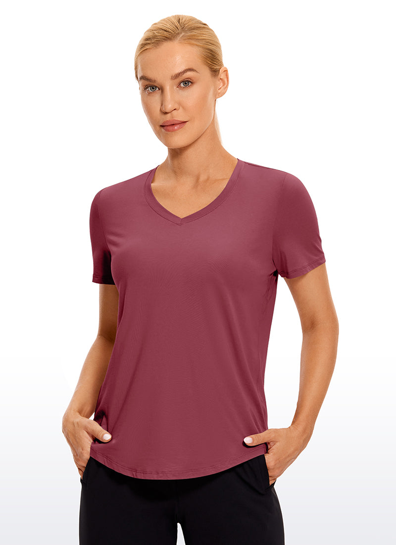 Pima Cotton Yoga Short Sleeves V-Neck